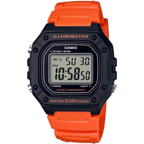 W218H SeriesMen’s Digital Watch50M WR1/100 Second Stopwatch